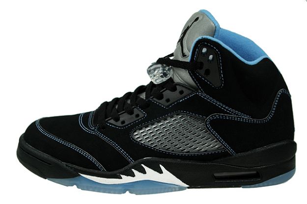nike jordan 5 retro ls black university blue fire white shoes