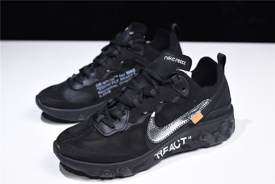 off white x nike react element 87 black