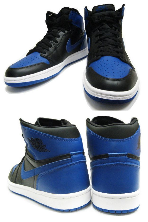 original nike jordan 1 black royal blue white shoes