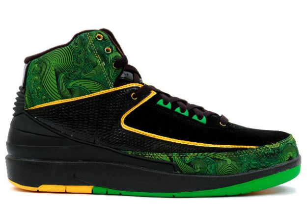 original nike jordan 2 retro doernbecher charity db black pro gold lucky green black shoes