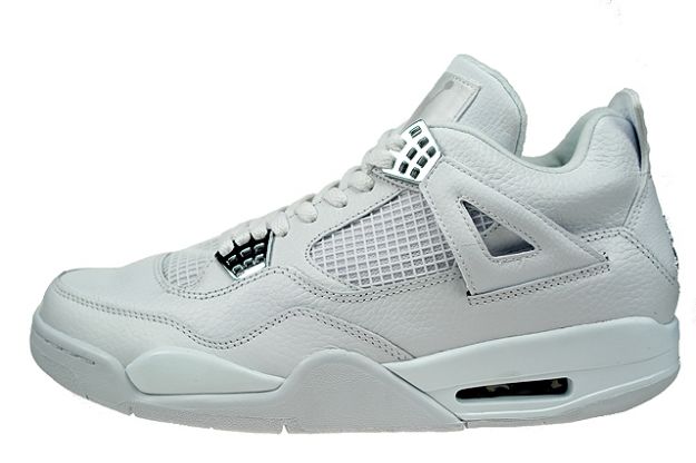 special nike jordan 4 retro pure money white metallic silver shoes