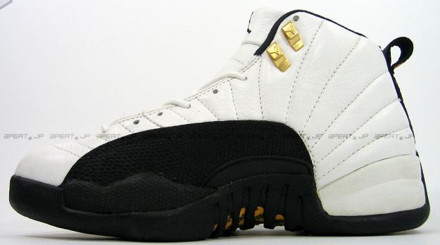 trendy nike air jordan 12 og taxi white black gold shoes