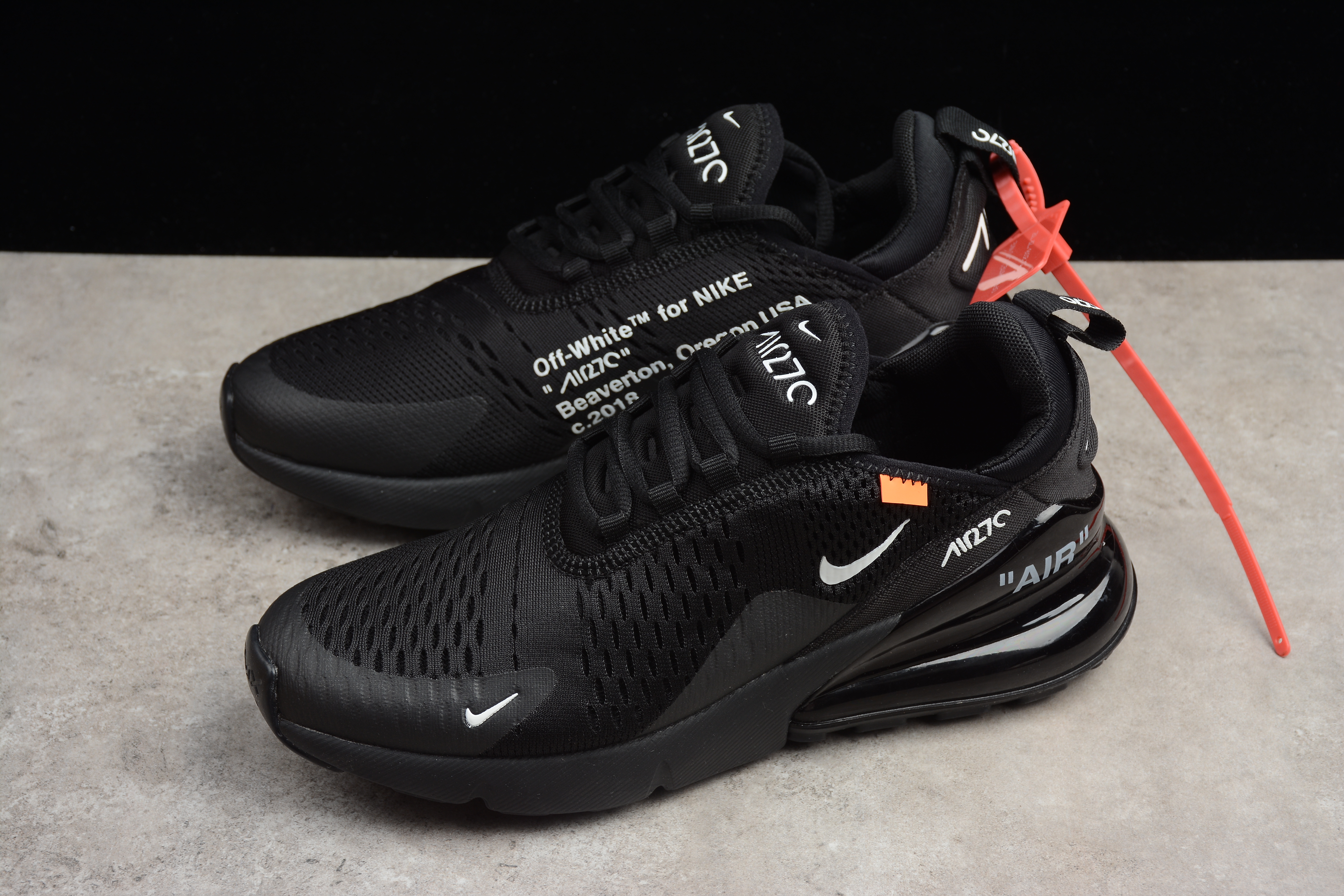 virgil ablohs off white x nike air max 270 all black running shoes